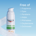 Eucerin, Clear Skin, легкий солнцезащитный лосьон для лица, SPF 50, без отдушек, 75 мл (2,5 жидк. унции)