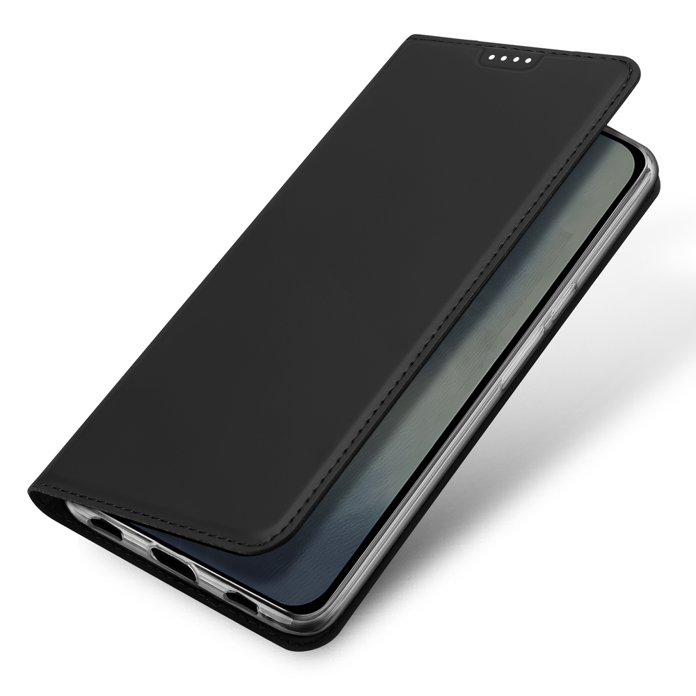 Чехол книжка из кожи черного цвета для Google Pixel 11, серия Skin Pro Series от Dux Ducis