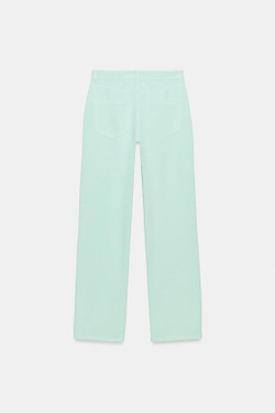 ZARA ДЖИНСЫ Z1975 REGULAR FIT LONG LENGTH С ВЫСОКОЙ ПОСАДКОЙ, СВЕТЛЫЙ МЯТНЫЙ
