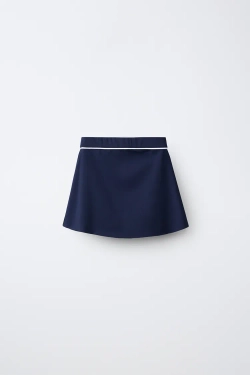 ZARA СПОРТИВНАЯ ЮБКА В СКЛАДКУ, СИНИЙ
