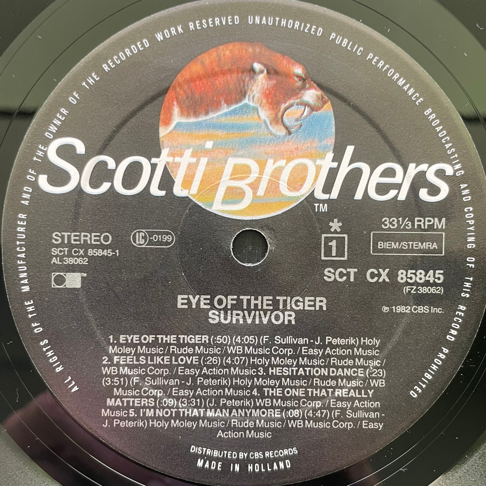 Survivor - Eye Of The Tiger (Голландия 1982г.)