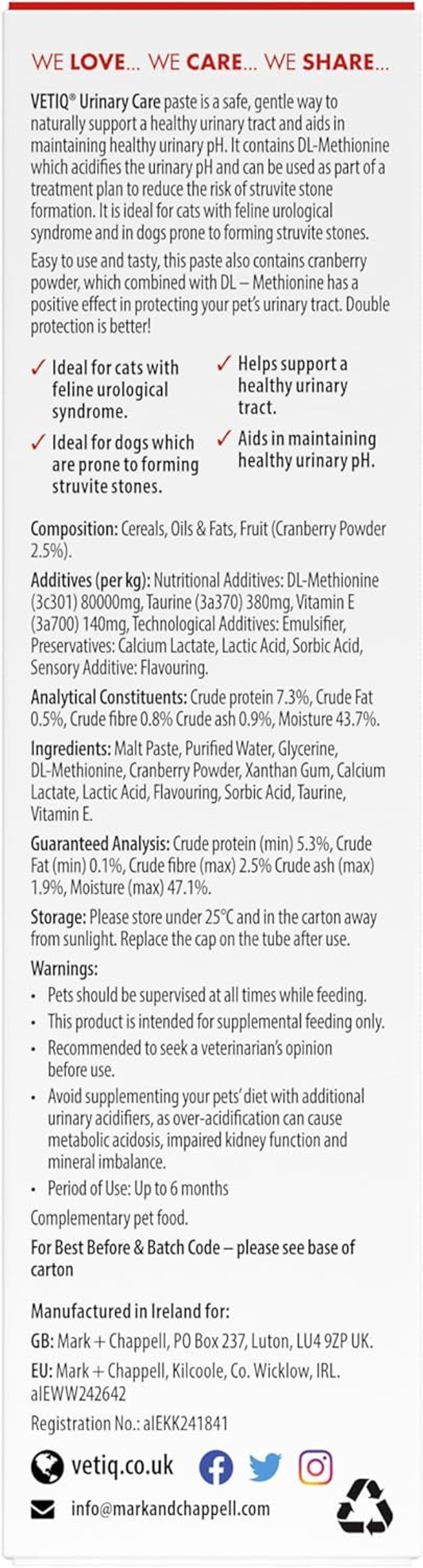 VetIQ Urinary Care Paste