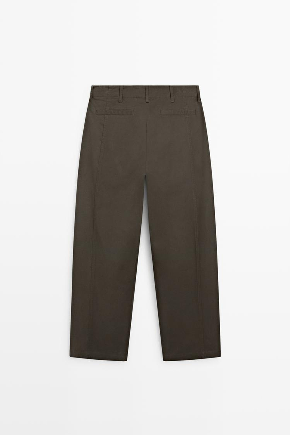 Massimo Dutti Брюки-бананы с защипами, хаки