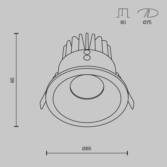 Встраиваемый светильник Maytoni Technical Downlight DL034-01-12W2.7K-W