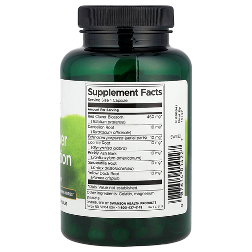 Swanson Vitamins, Красный клевер, 100 капсул