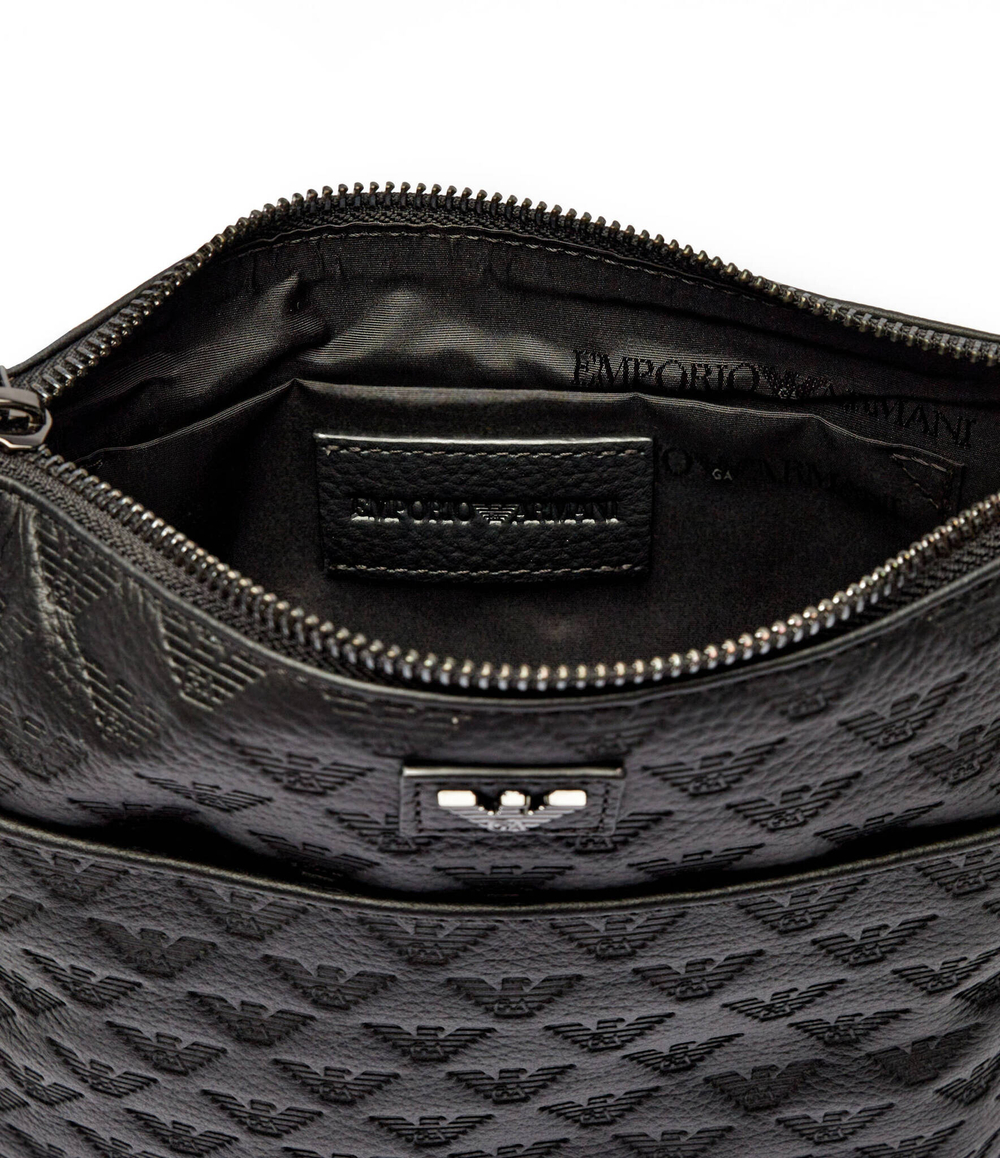 Кожаная сумка кросс-боди Emporio Armani - черный(Y4M416 YQ67I)