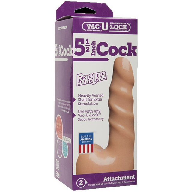 Насадка Харнесс 5 с мошонкой Vac-U-Lock™ - 5.5 Raging Hard-On Cock - Vanilla