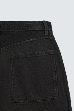 ZARA ДЖИНСЫ TAPERED WIDE FIT, ЧЕРНЫЙ