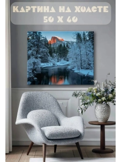 Картина на стену 40 X 50 Снежный пейзаж