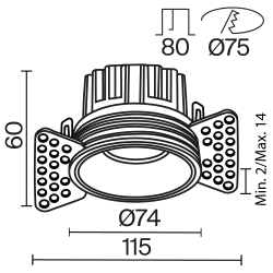 Встраиваемый светильник Technical DL058-12W3K-TRS-BS