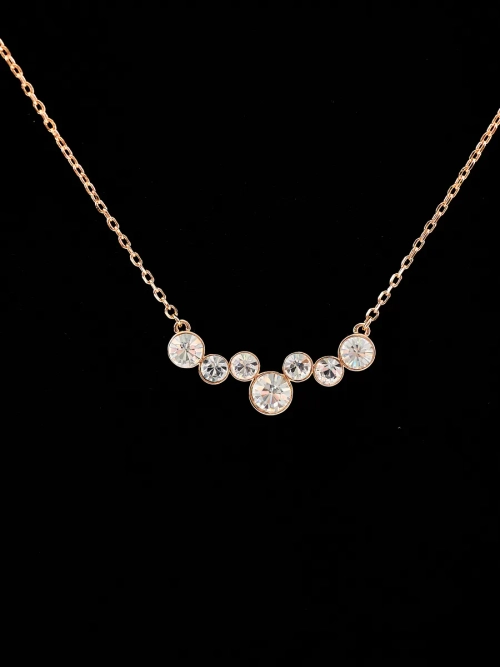 Колье-дуга Эльза с белыми кристаллами Swarovski