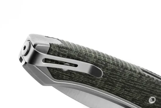 Нож складной Lion Steel Twain TW GY CVG - сталь MagnaCut, ркоять - зеленая канвас микарта