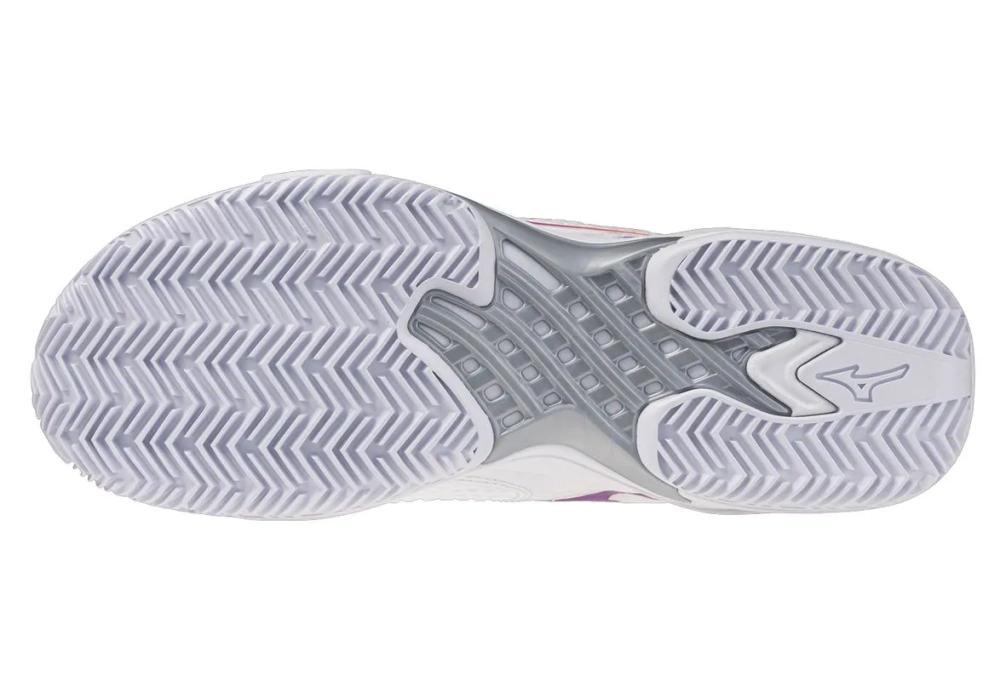Женские Кроссовки теннисные Mizuno Wave Exceed Tour 7 CC - white/dahlia/lava orange