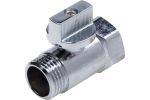 Кран шаровой мини хромированный ДУ15 (1/2) AQUALINK Cr Г/Ш ручка-флажок (1321) (200/20)