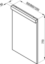 Зеркало Ravak Natural 80 X000001057 с подсветкой Белое