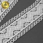 Кружево гипюр (плетёное) 40 мм / 13.71 метра, матовая нить TBY.0870, цв.белый, Kruzhevo