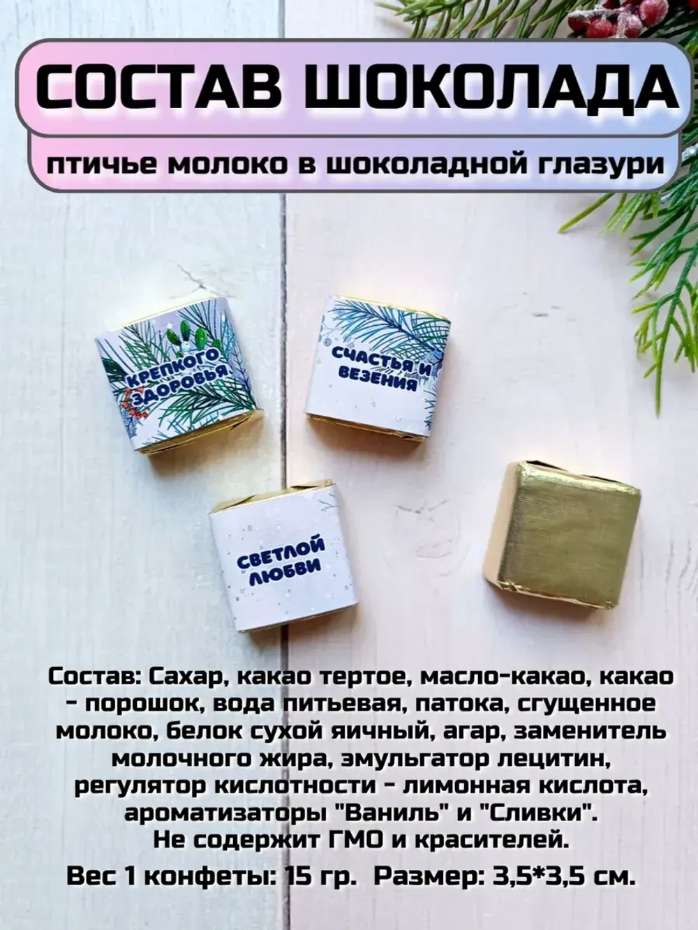 Сладкие презенты на Новый год с пожеланиями