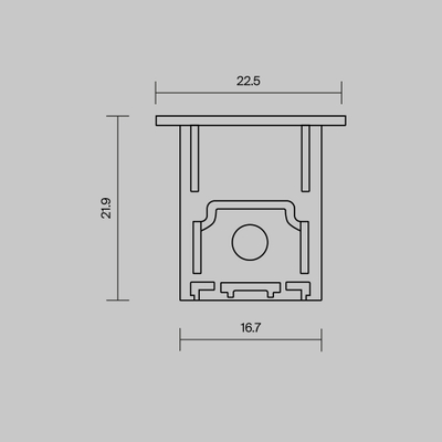 Комплект заглушек (для профиля 22x22) 2 шт., ALM-2222-B-EC 642051. TM Maytoni