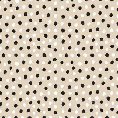 Черно-белый горох на бежевом фоне, polka dot, горошек