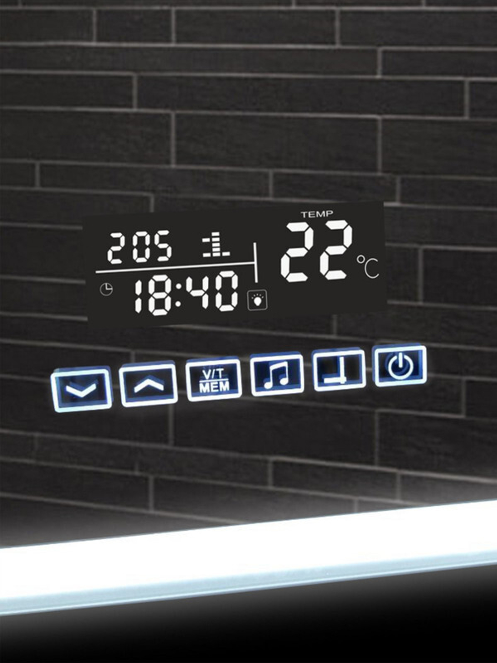 Зеркало "Demure LED" с многофункциональной панелью 800x600