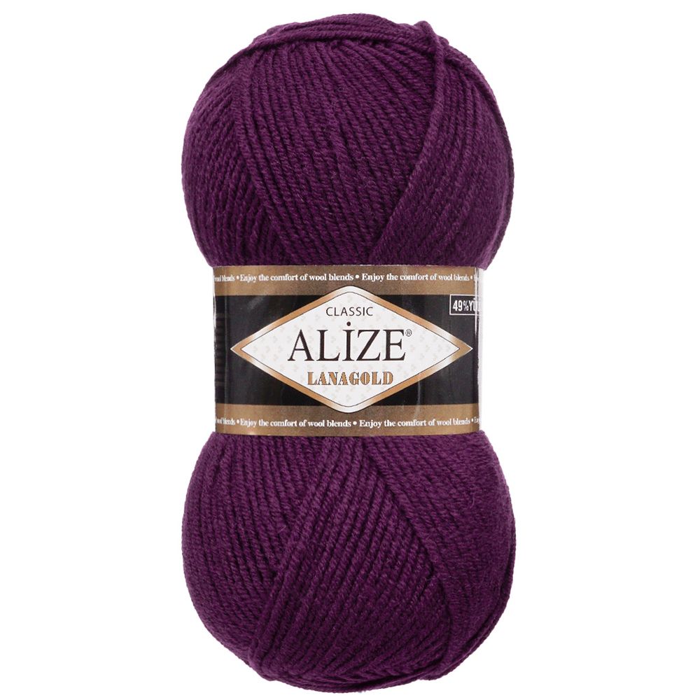 Пряжа Alize (Ализе) Lana Gold / уп.5 мот. по 100 г, 240м, 111 фиолетовый A