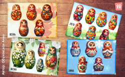 Игра на липучках "Матрёшки. Времена года"