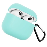 Чехол для Airpods 3 Gurdini силиконовый с карабином Мятный