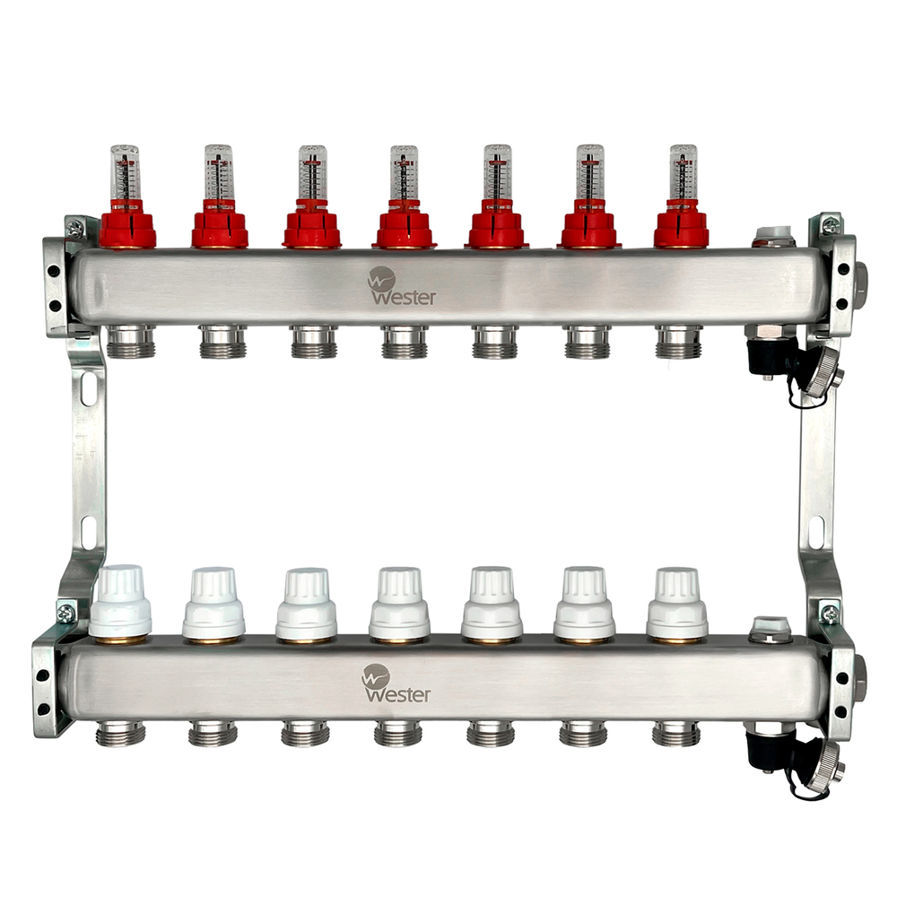 Коллектор с расходамерами 1"-3/4" - 7 вых. Wester MUFS