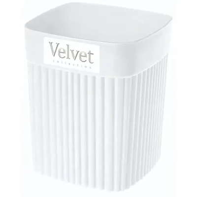 Стаканчик для зубных щеток 9*9*11см «VELVET» белый