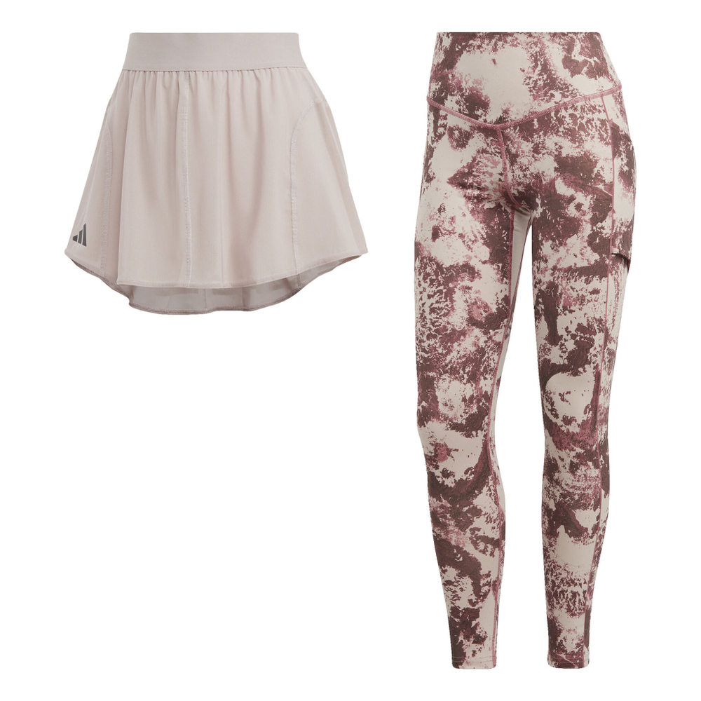 Женские теннисные брюки adidas Paris MA Skirt & Tight Women - Beige, Berry