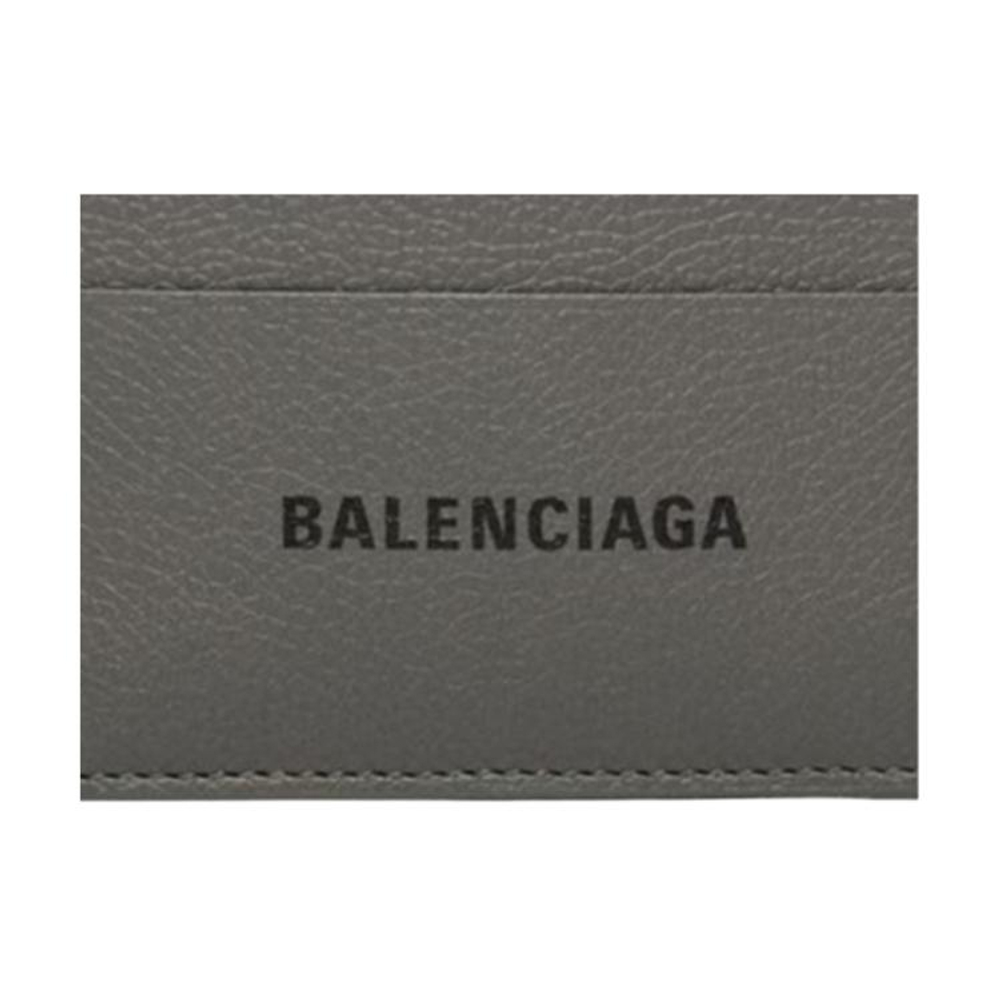 Balenciaga Cash Cow Leather Card Holder Unisex Dark Gray