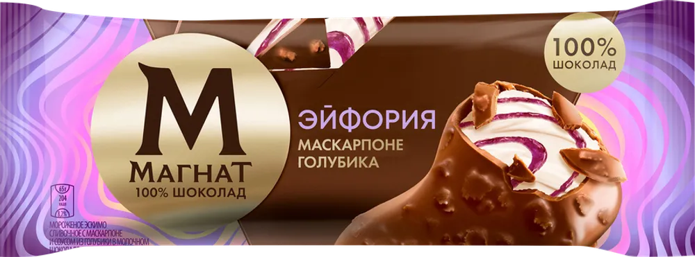 Мороженное Магнат Magnat Эйфория Маскарпоне Голубика 65 г