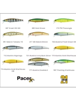 Воблер для рыбалки Pontoon21 Pacer 90JF-SR, 83, 2-x частный, плавающий, 90мм., 10.5 гр. 0.6-1.2 м.