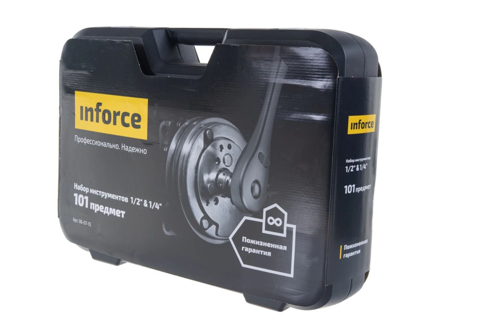 Набор инструментов Inforce 101 предмет 1/2 дюйма и 1/4 дюйма, Сталь Cr-V, Профессиональный, 06-07-15