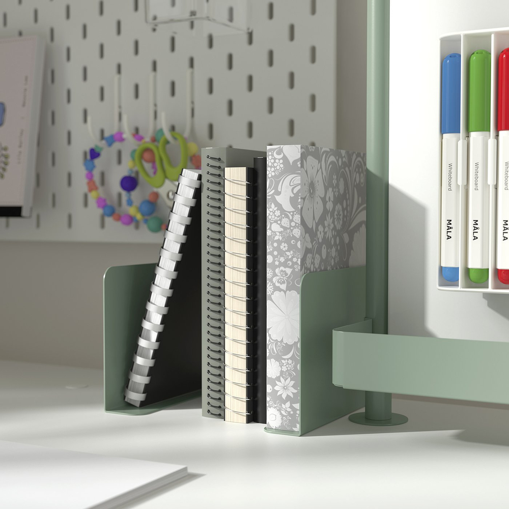 IKEA RELATERA  (ИКЕА РЕЛАТЕРА)  -  Подставка для книг - светлый серо-зелёный 2 шт.