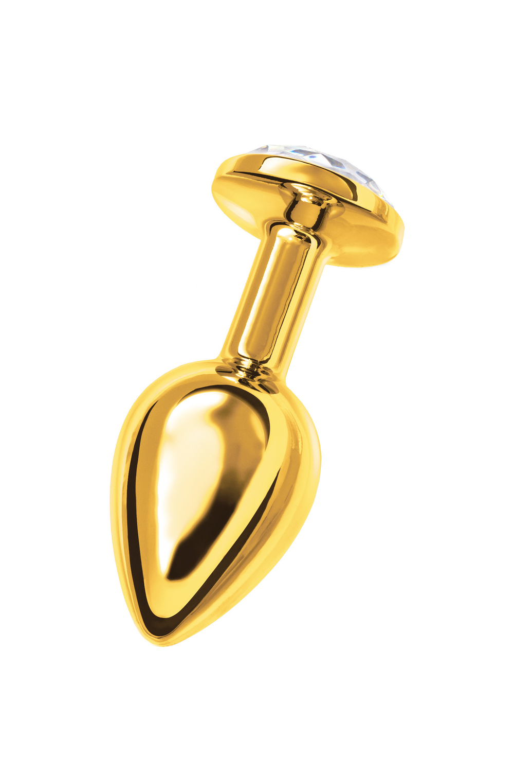 Анальная втулка с кристаллом Small Gold белый 7,5 см