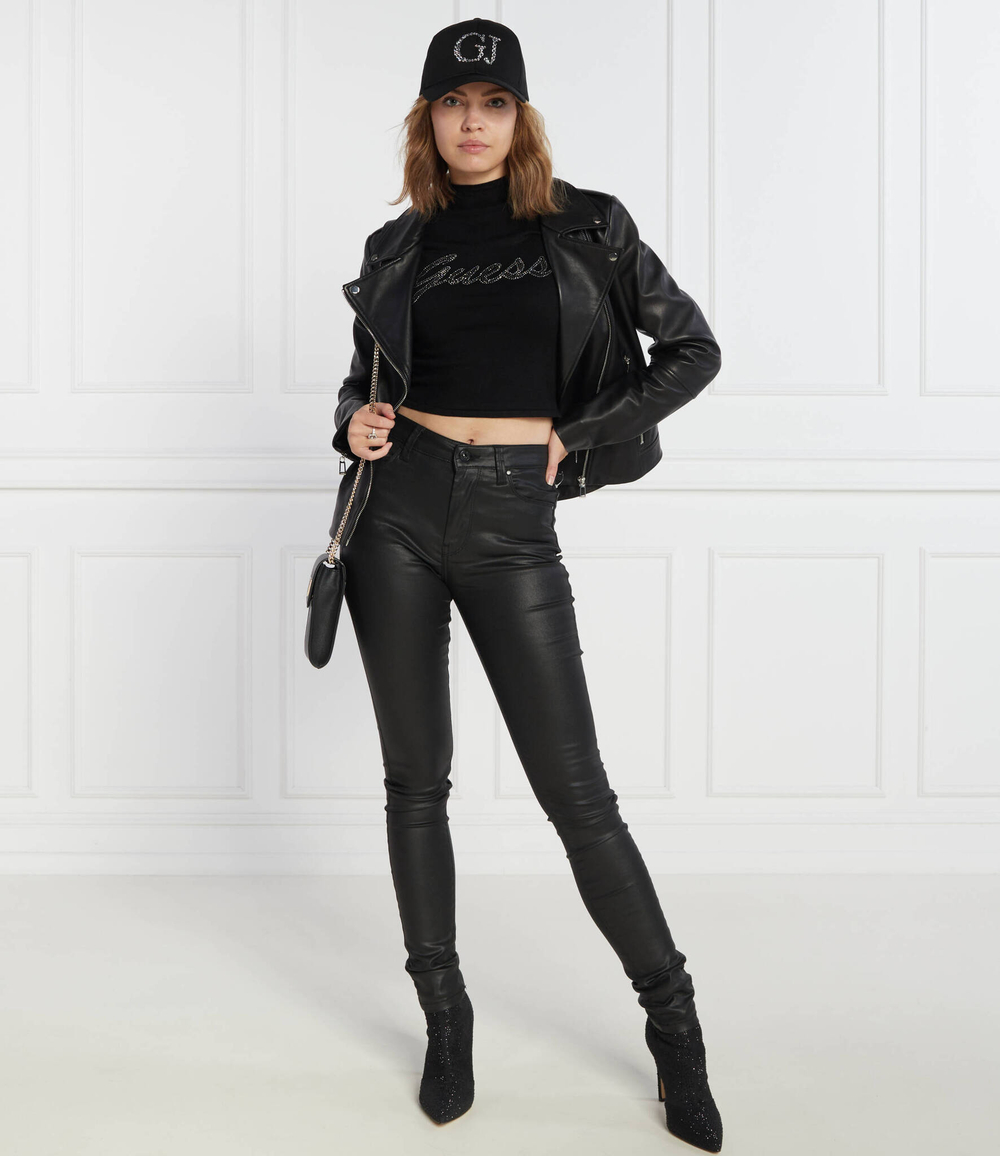 Блузка RHINESTONE LOGO GUESS - черный(W3BR07 Z2YK2)