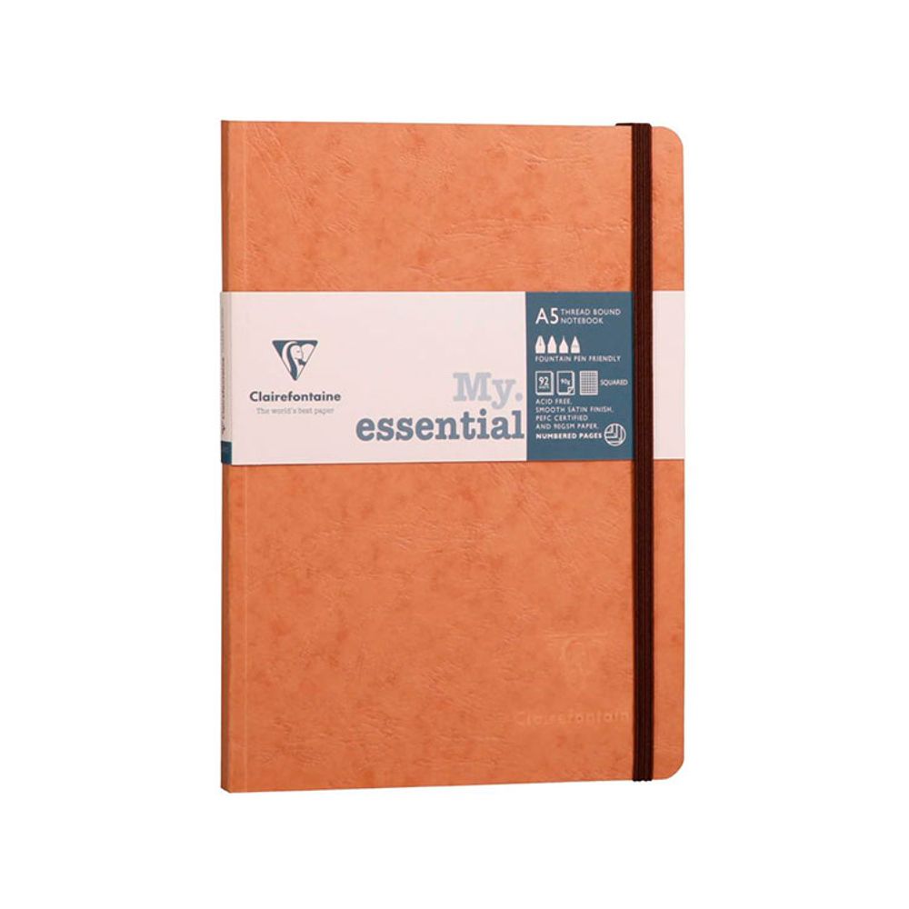 Записная книжка Clairefontaine Age Bag Myessential, A5 в клетку 90 грамм Tobacco (79342C)
