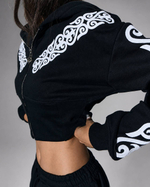 2-Piece Set: Jet Black Double Set with Decorative Embroidery