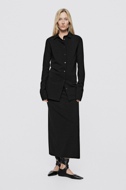 Massimo Dutti Кожаные балетки на шнуровке - Limited Edition, черный