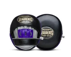Лапы тренерские LEADERS MID-AIR HYPER BK/GR/PUR (ONE, кожа, черный/серый/фиолетовый)