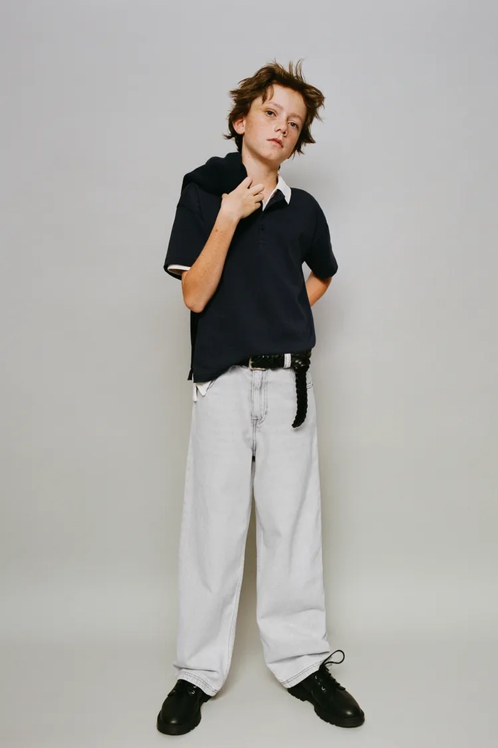 ZARA ДЖИНСЫ BAGGY RELAXED, СВЕТЛО-СЕРЫЙ