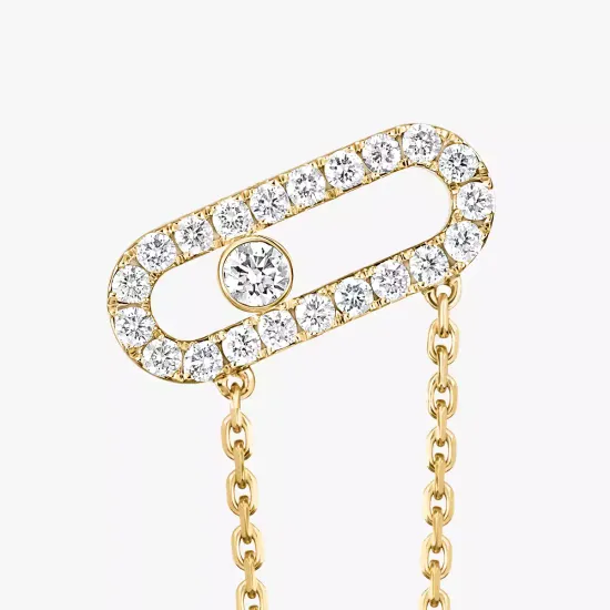Серьги Messika Move Uno chain and stud earrings