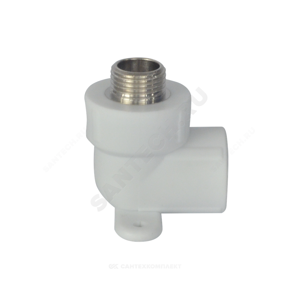 Угольник PP-R комбинированный белый Дн 25х3/4" НР с креплением PRO VALFEX 10121125-PRO