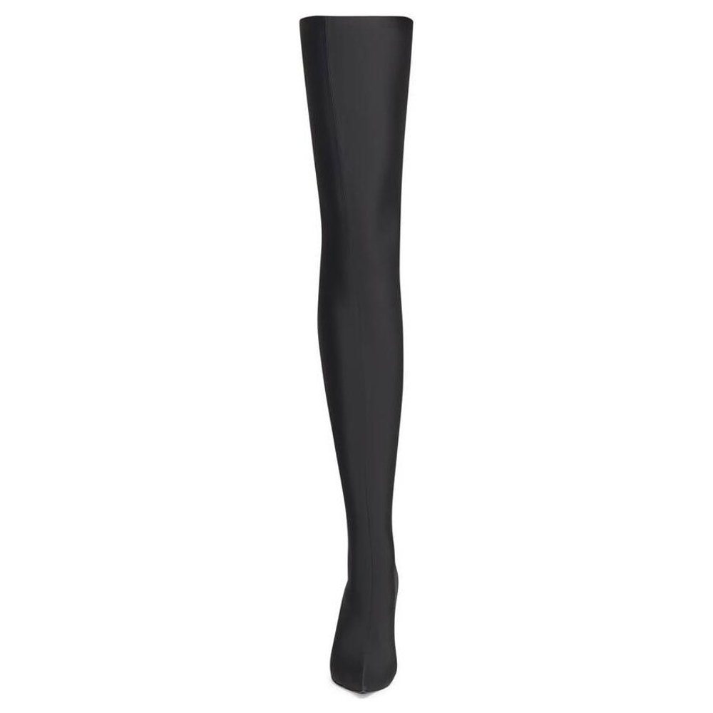 Balenciaga Knife 110mm Over The Knee Boots "Black Matte Spandex" Women"s