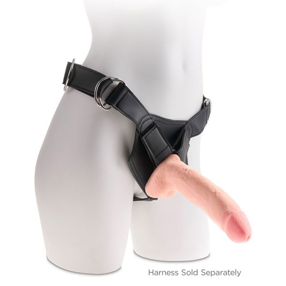 Телесный фаллоимитатор-реалистик 26,7см на присоске с мошонкой PipeDream King Cock Plus 10 Triple Density Cock with Balls Flesh 5721-21