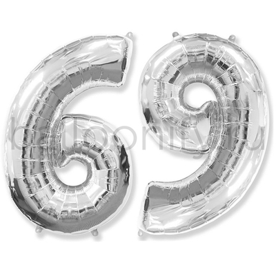 Шар ЦИФРА 6/9 Silver 40" 102 см