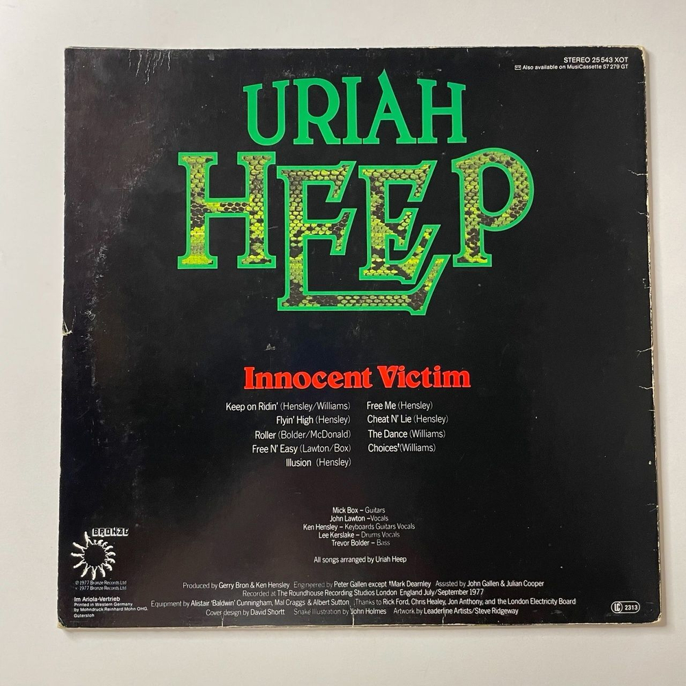 Винтажная виниловая пластинка LP Uriah Heep Innocent Victim (Germany 1977) Illusion