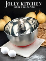 Миска Jolly Kitchen с ручкой, красная, 26 см, нержавеющая сталь 0,5 мм, объем 4,4 л
