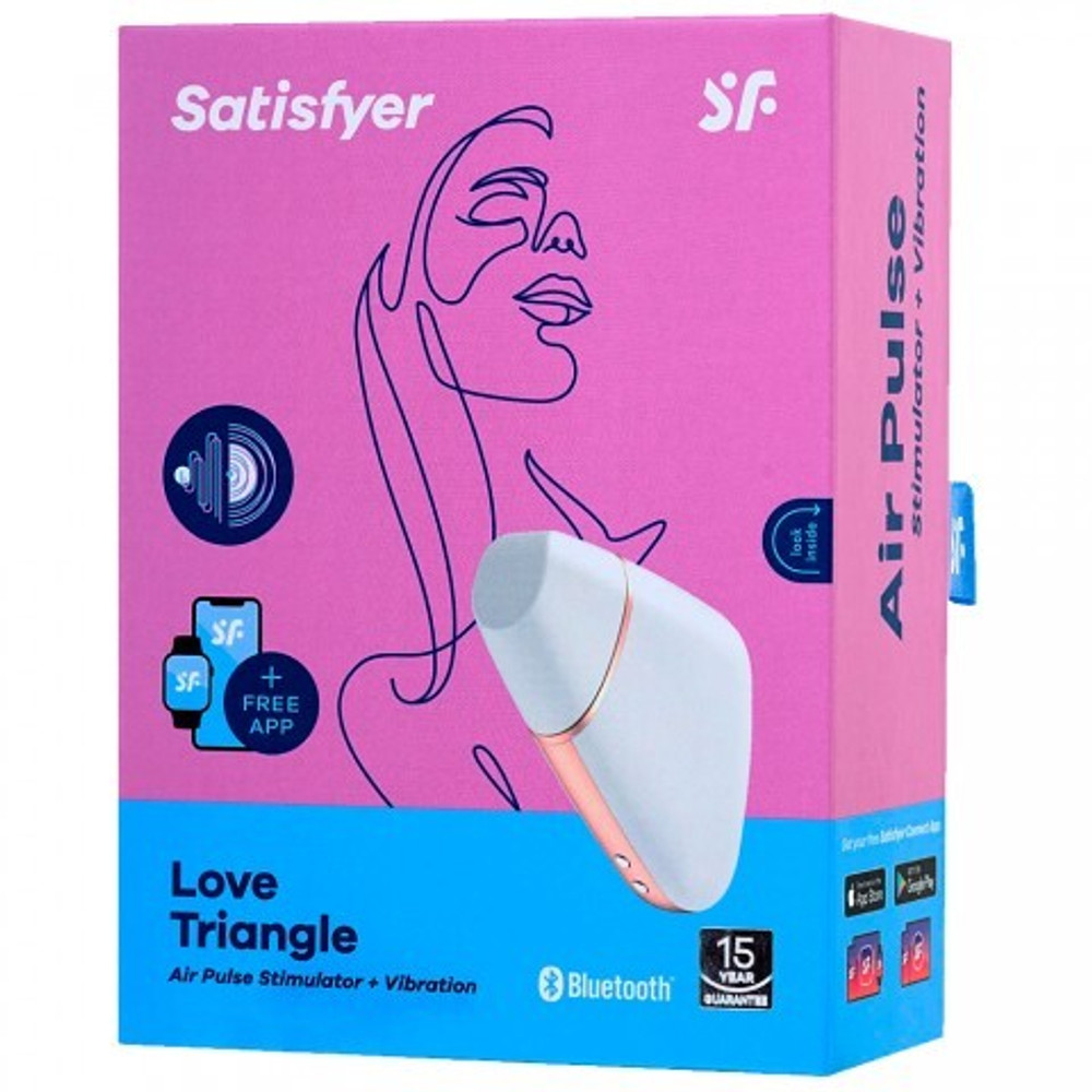 Вакуумный клиторальный стимулятор с вибрацией Satisfyer Love triangle white